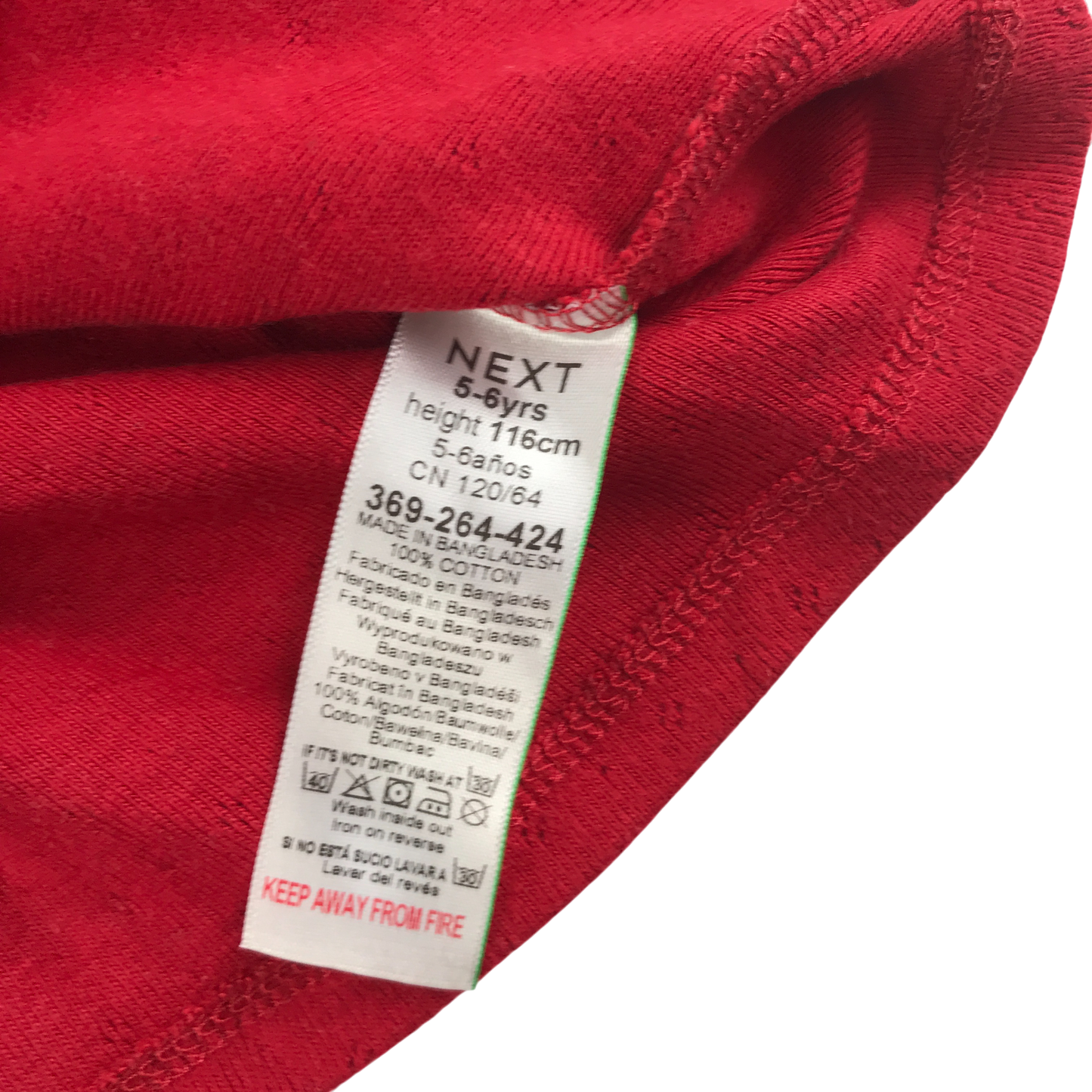 Next T-Shirt 5-6 Years Red Knit Long Sleeve Cotton