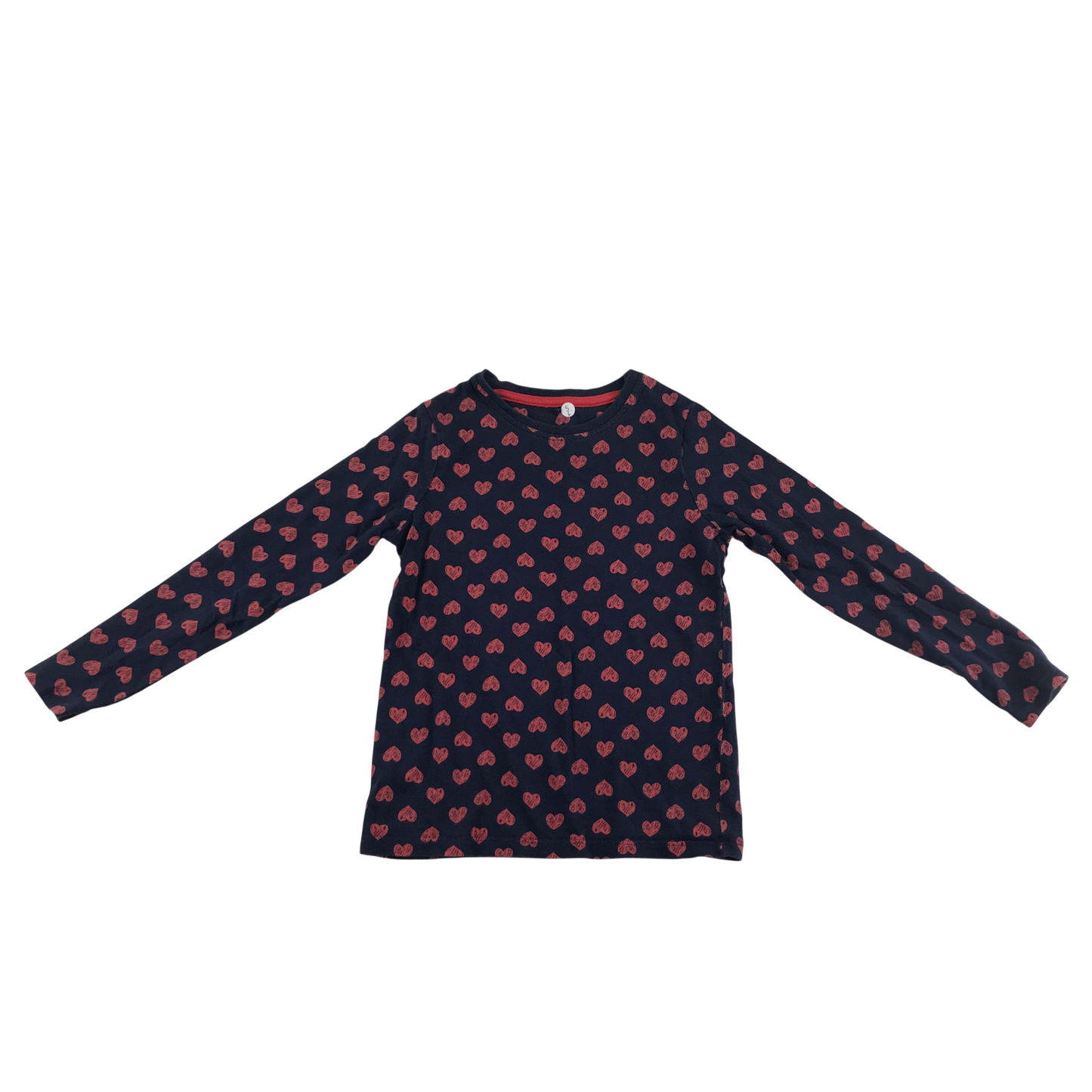 George T-Shirt 5-6 Years Navy Red Polka Dot Print Long Sleeve Cotton