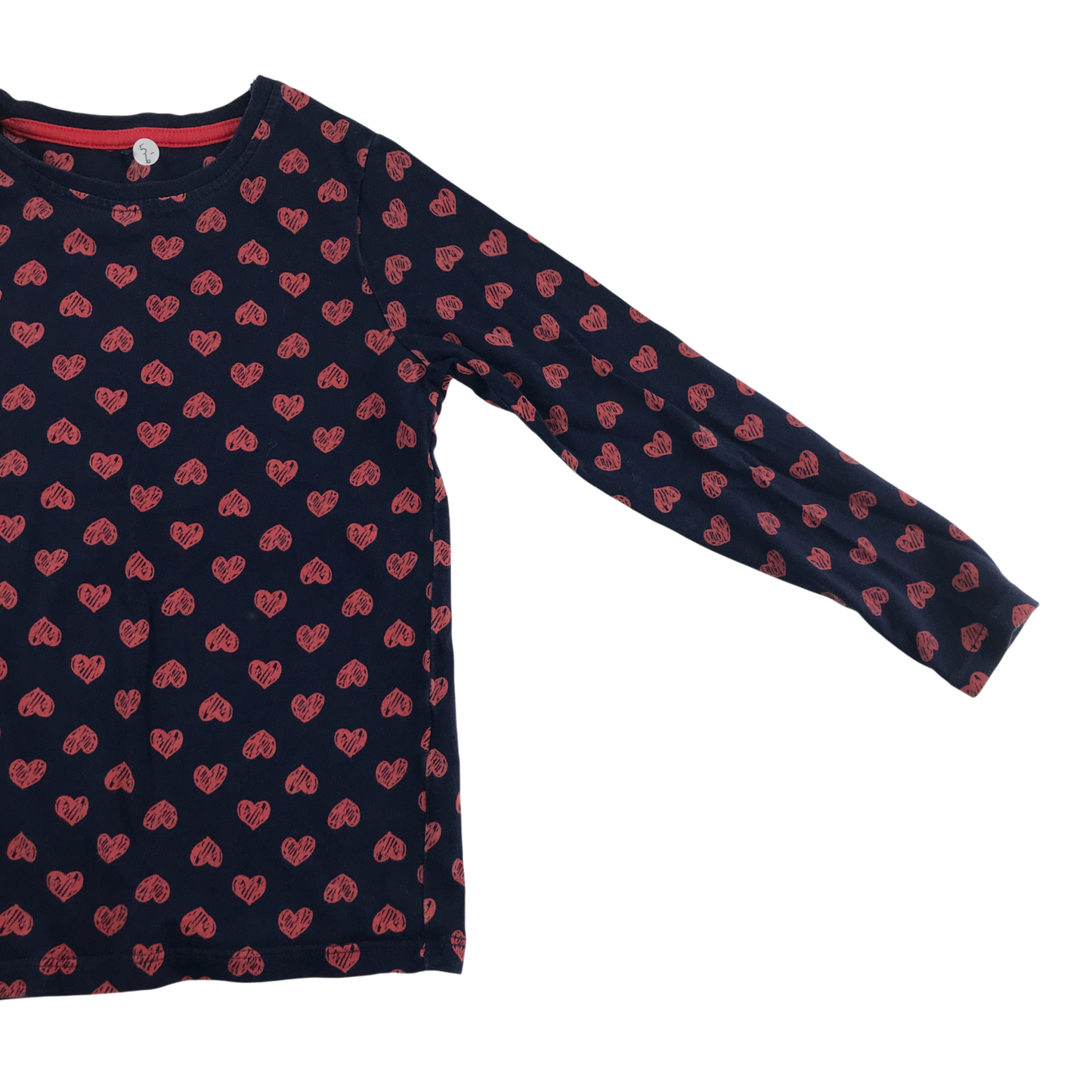 George T-Shirt 5-6 Years Navy Red Polka Dot Print Long Sleeve Cotton