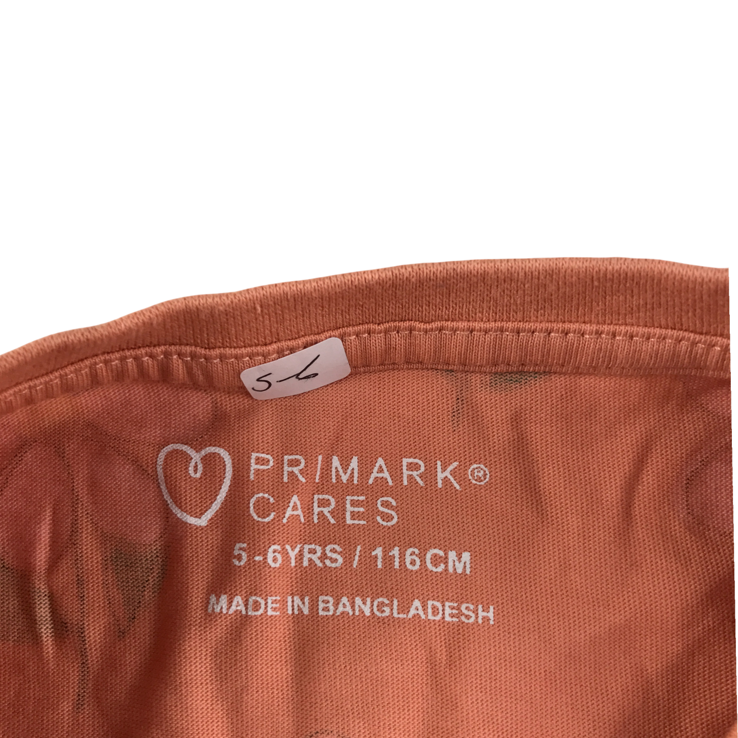 Primark T-Shirt 5-6 Years Pink Floral Print Long Sleeve Cotton