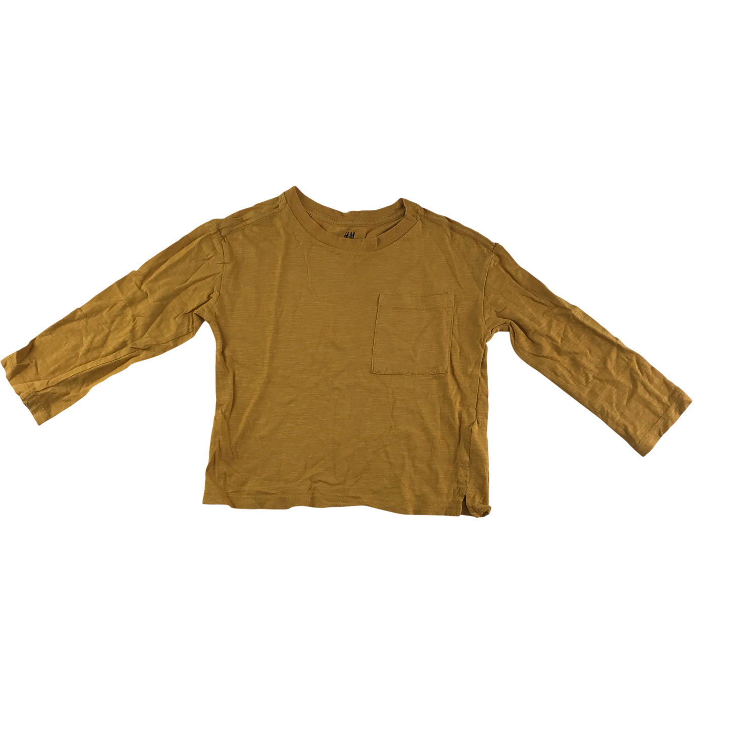 H&M T-Shirt 5-6 Years Yellow Long Sleeve Cotton