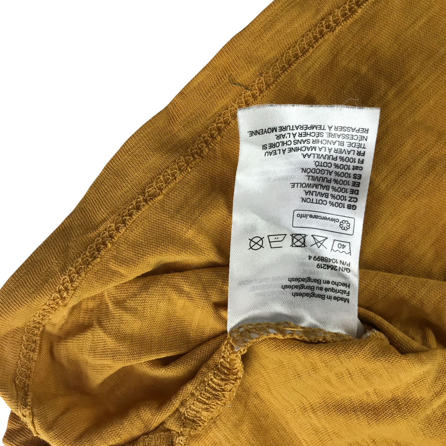 H&M T-Shirt 5-6 Years Yellow Long Sleeve Cotton