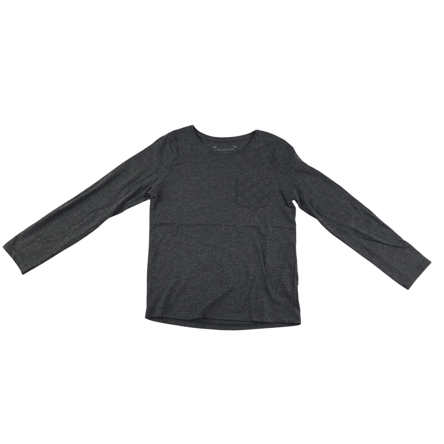 Primark T-Shirt 5-6 Years Grey Glitter Long Sleeve