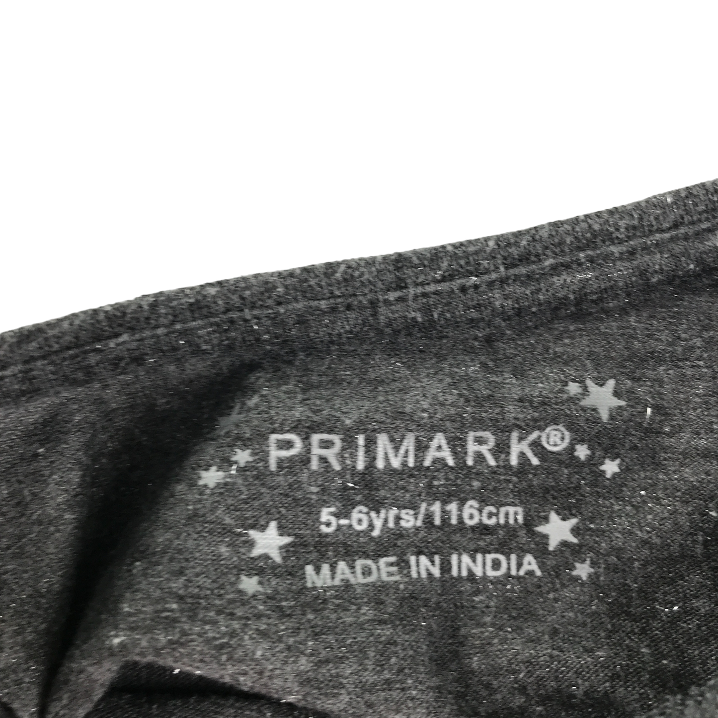 Primark T-Shirt 5-6 Years Grey Glitter Long Sleeve