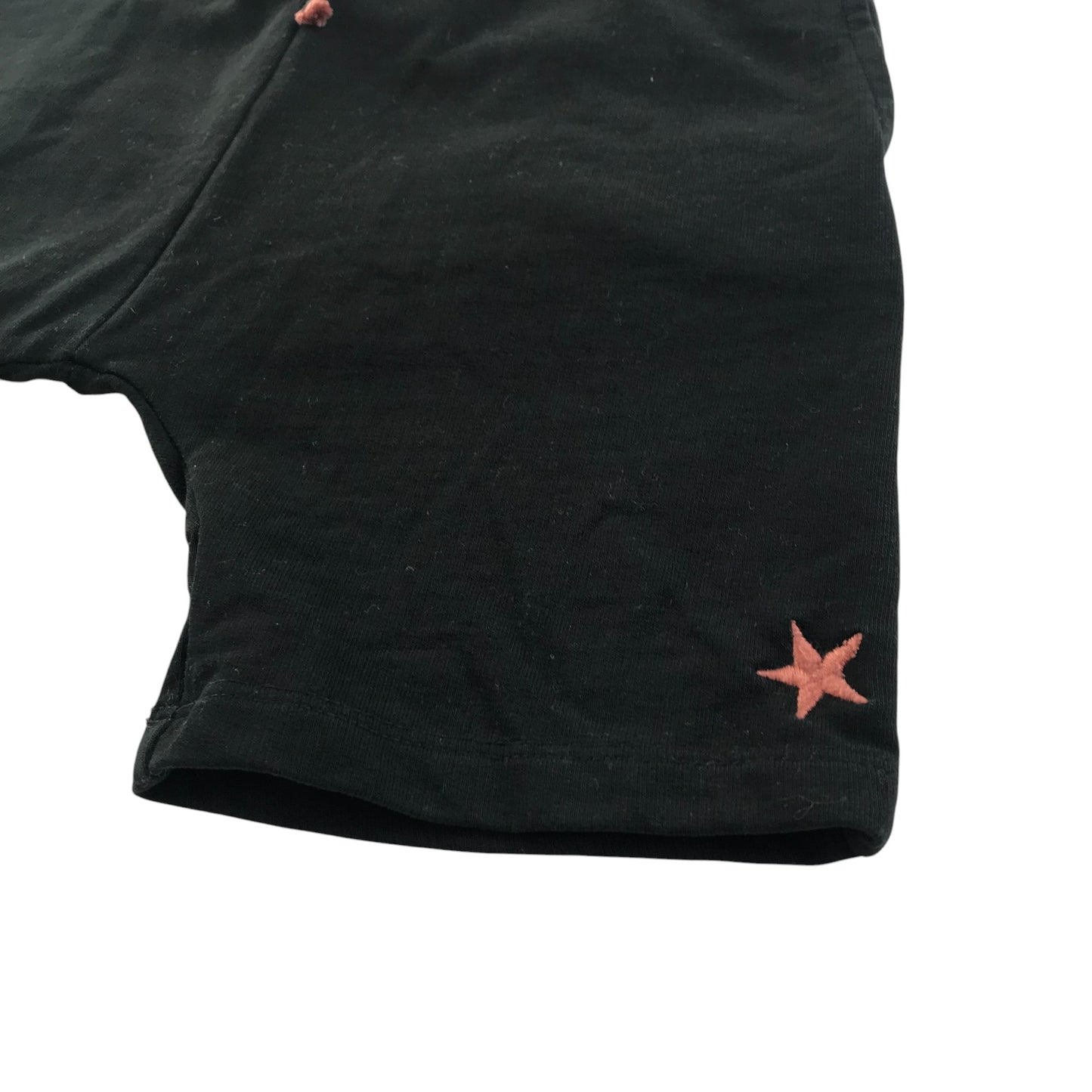Next shorts 5-6 years black plain jersey with orange draw strings cotton