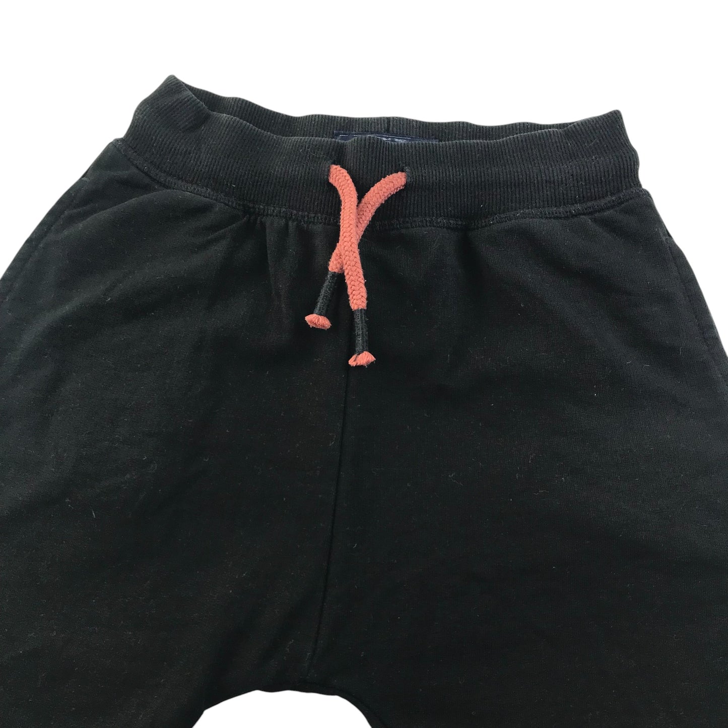 Next shorts 5-6 years black plain jersey with orange draw strings cotton