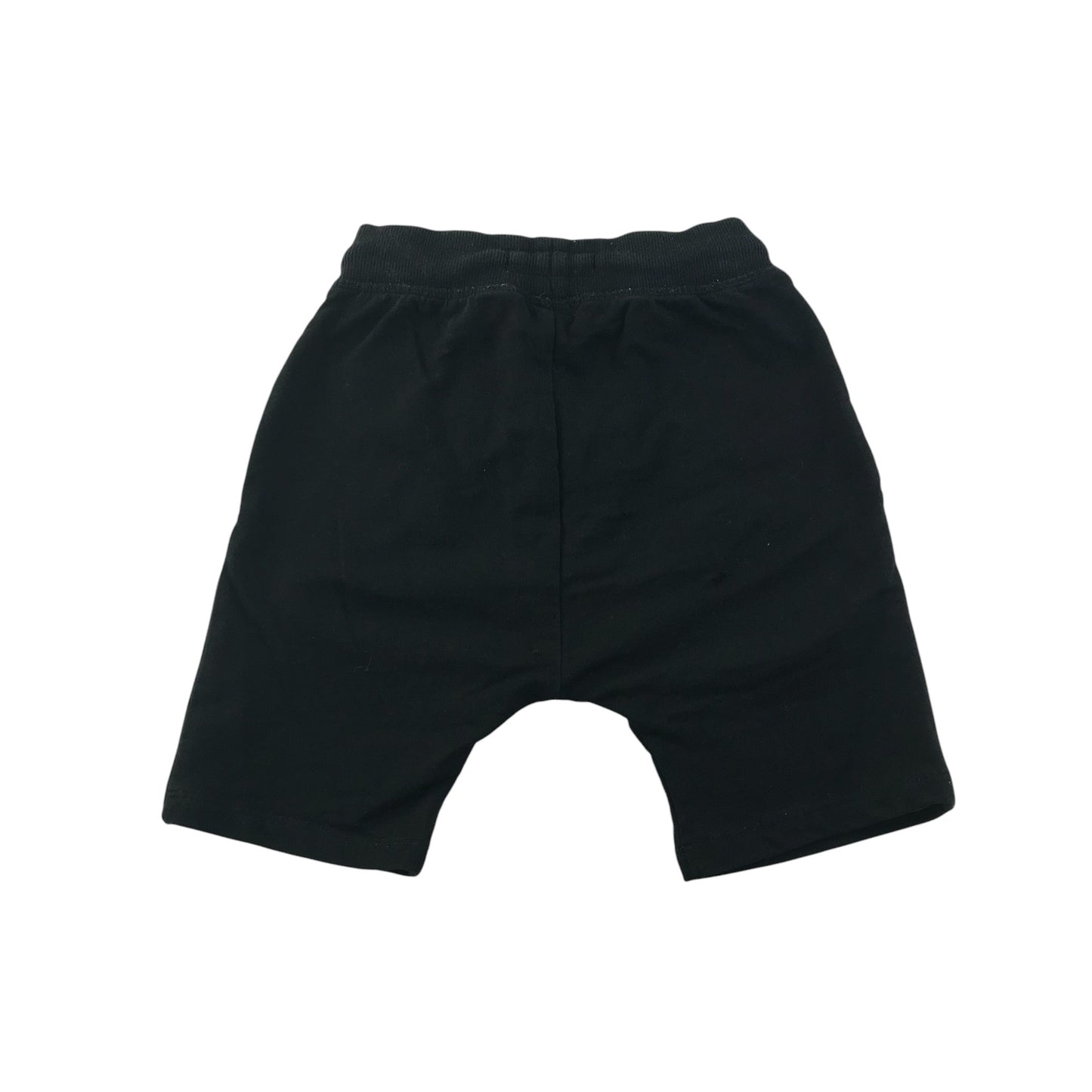 Next shorts 5-6 years black plain jersey with orange draw strings cotton