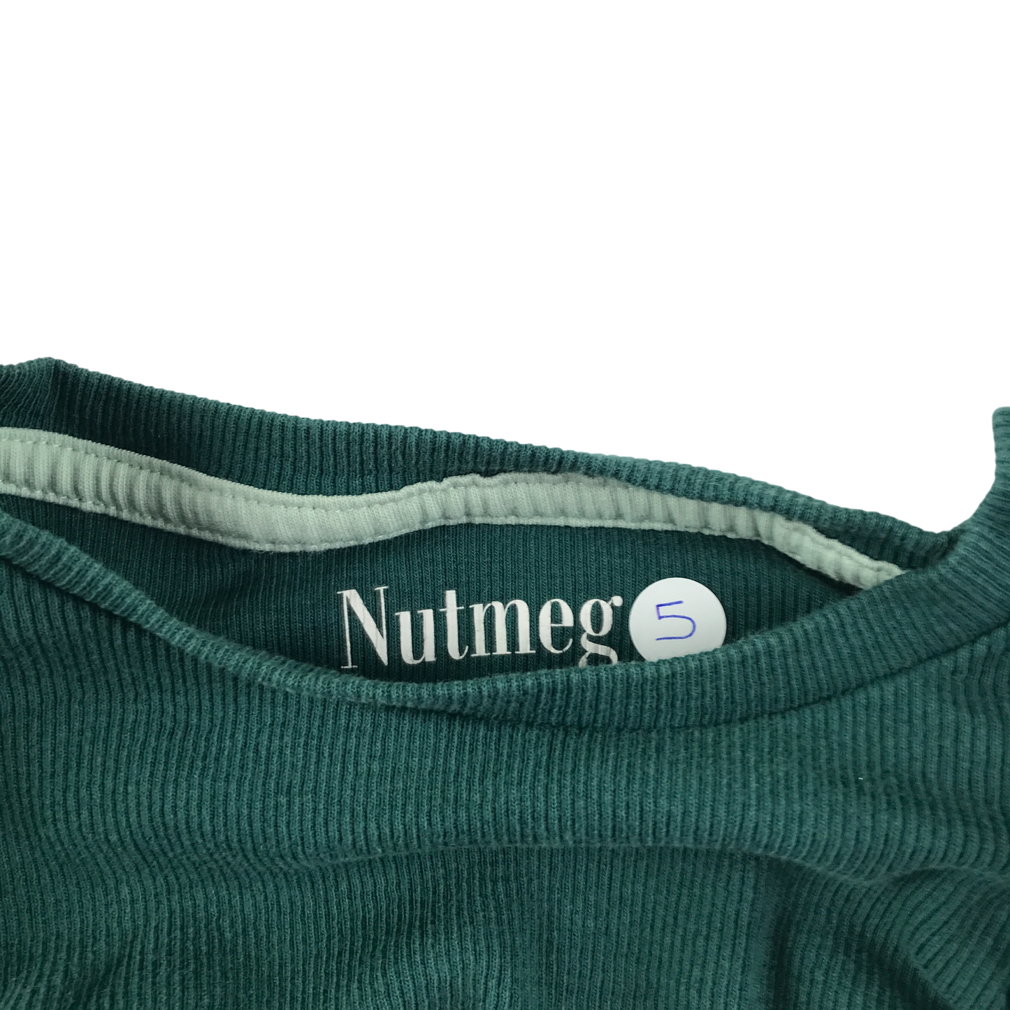 Nutmeg T-Shirt 5-6 Years Green Long Sleeve Frill Details