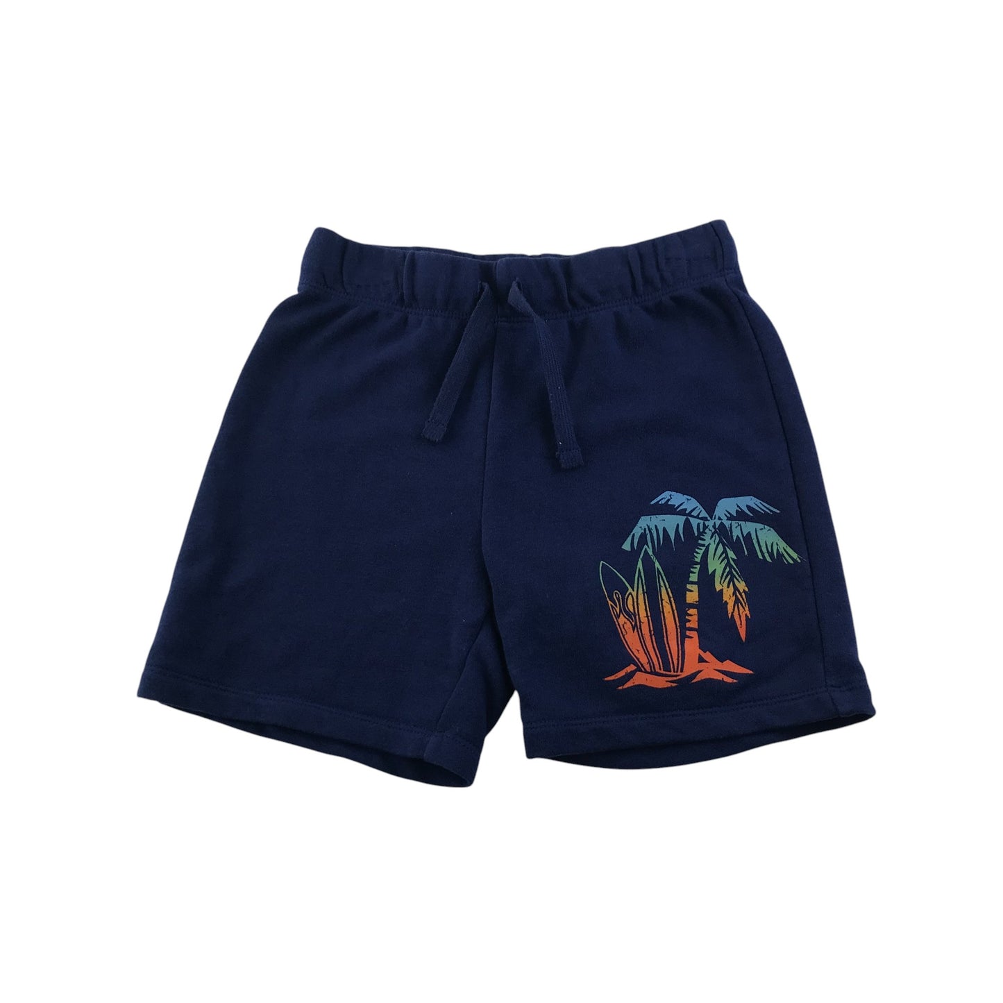H&M shorts 5-6 years navy with palm tree print design