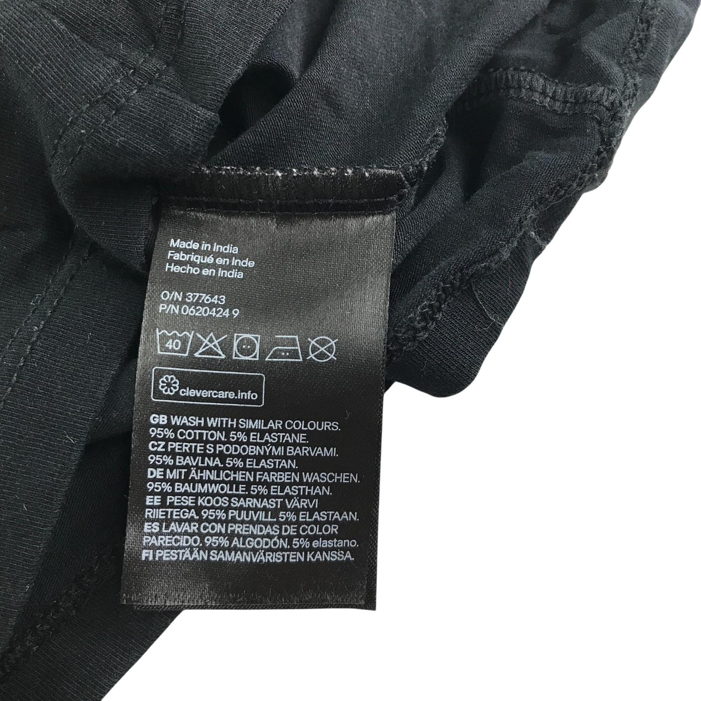H&M T-Shirt 5-6 Years Black Long Sleeve Cotton