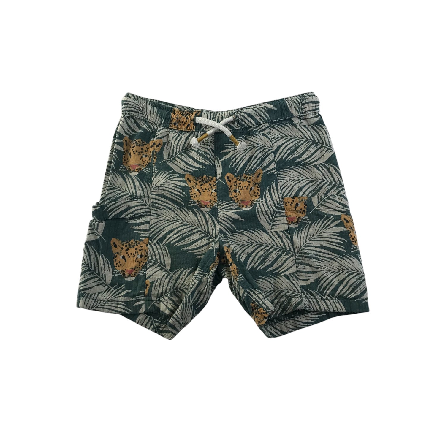 M&S shorts 5-6 years khaki floral print design cotton