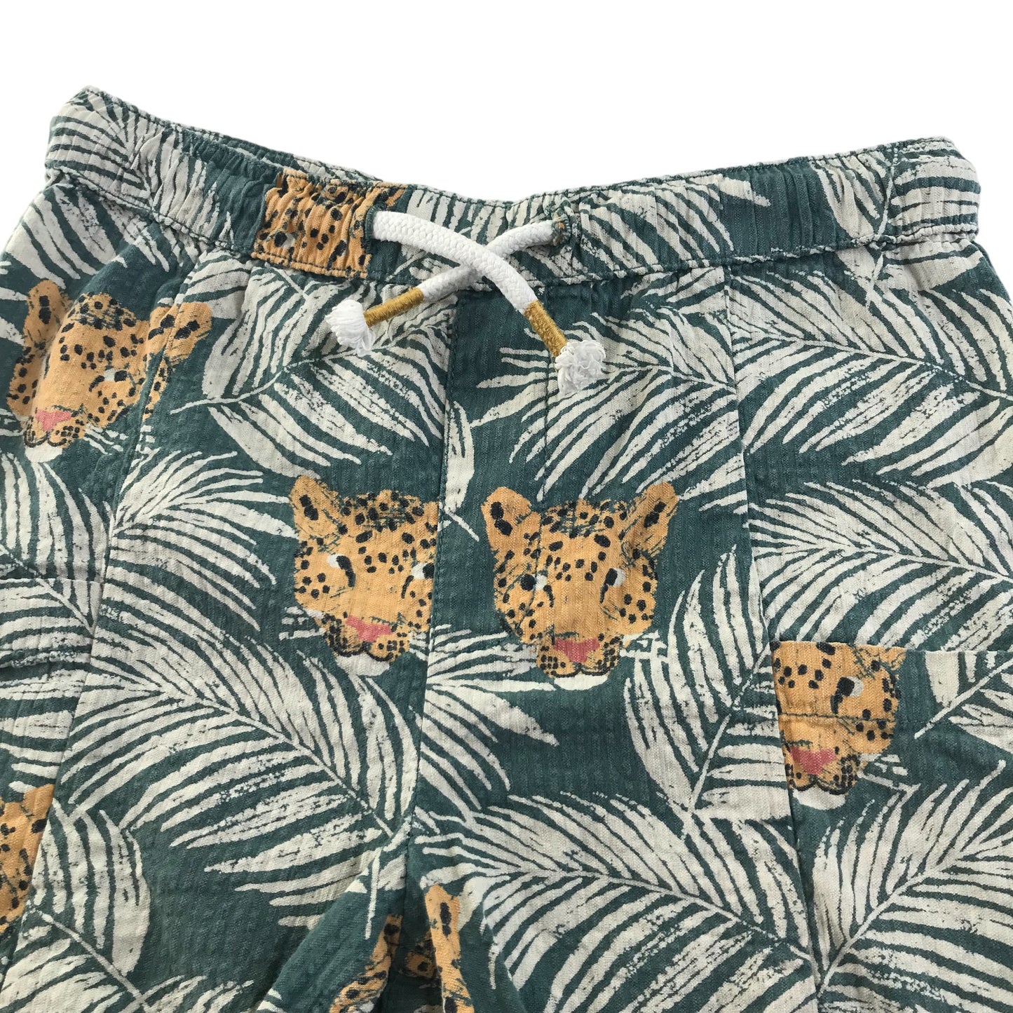 M&S shorts 5-6 years khaki floral print design cotton
