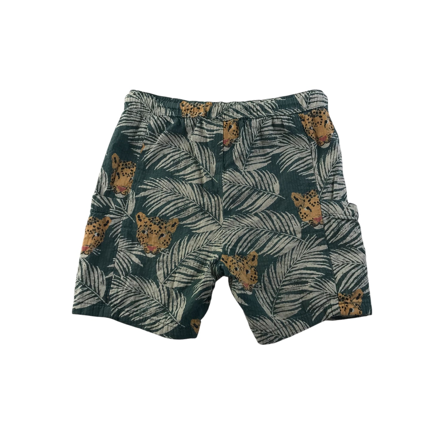 M&S shorts 5-6 years khaki floral print design cotton