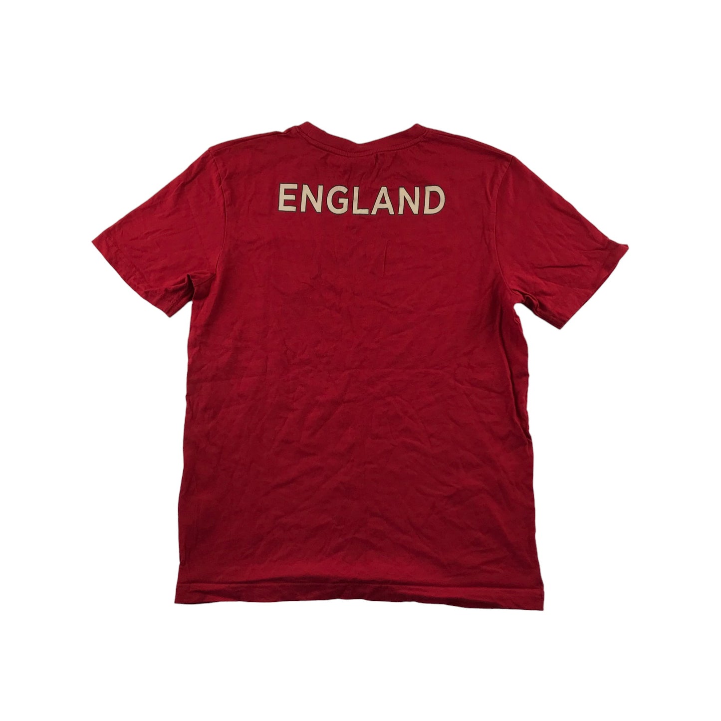 England T-shirt Size M Red Short Sleeve Three Lions Logo Cotton
