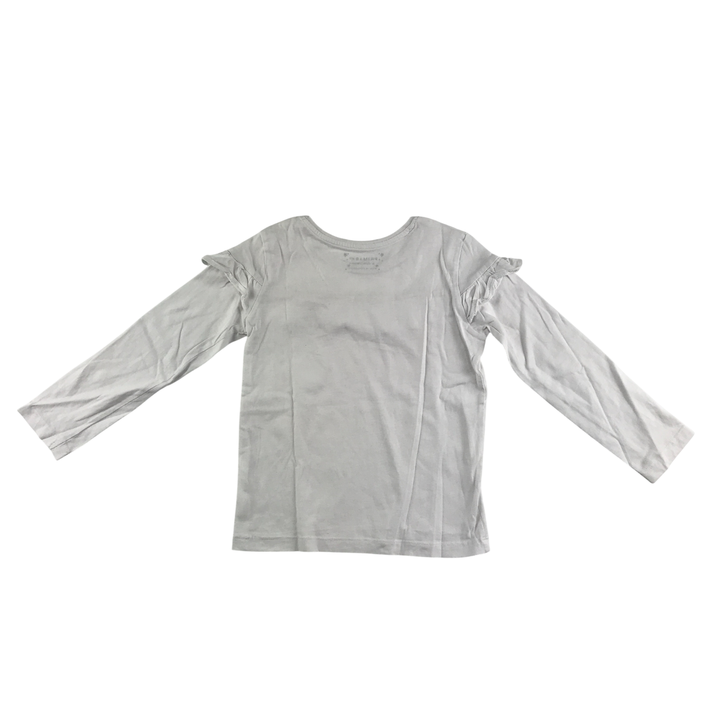Primark T-Shirt 5-6 Years White Long Sleeve