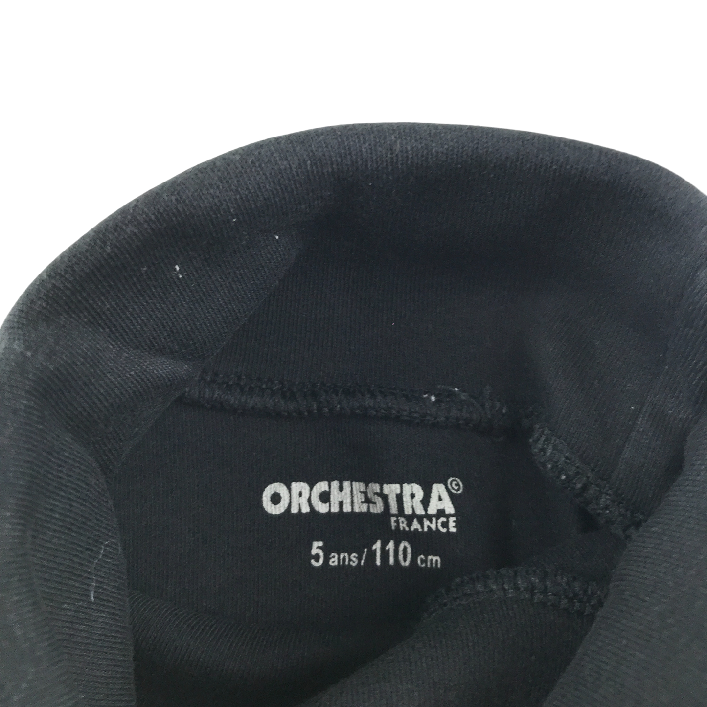 Orchestra T-Shirt 5-6 Years Black Turtle Neck Long Sleeve Cotton