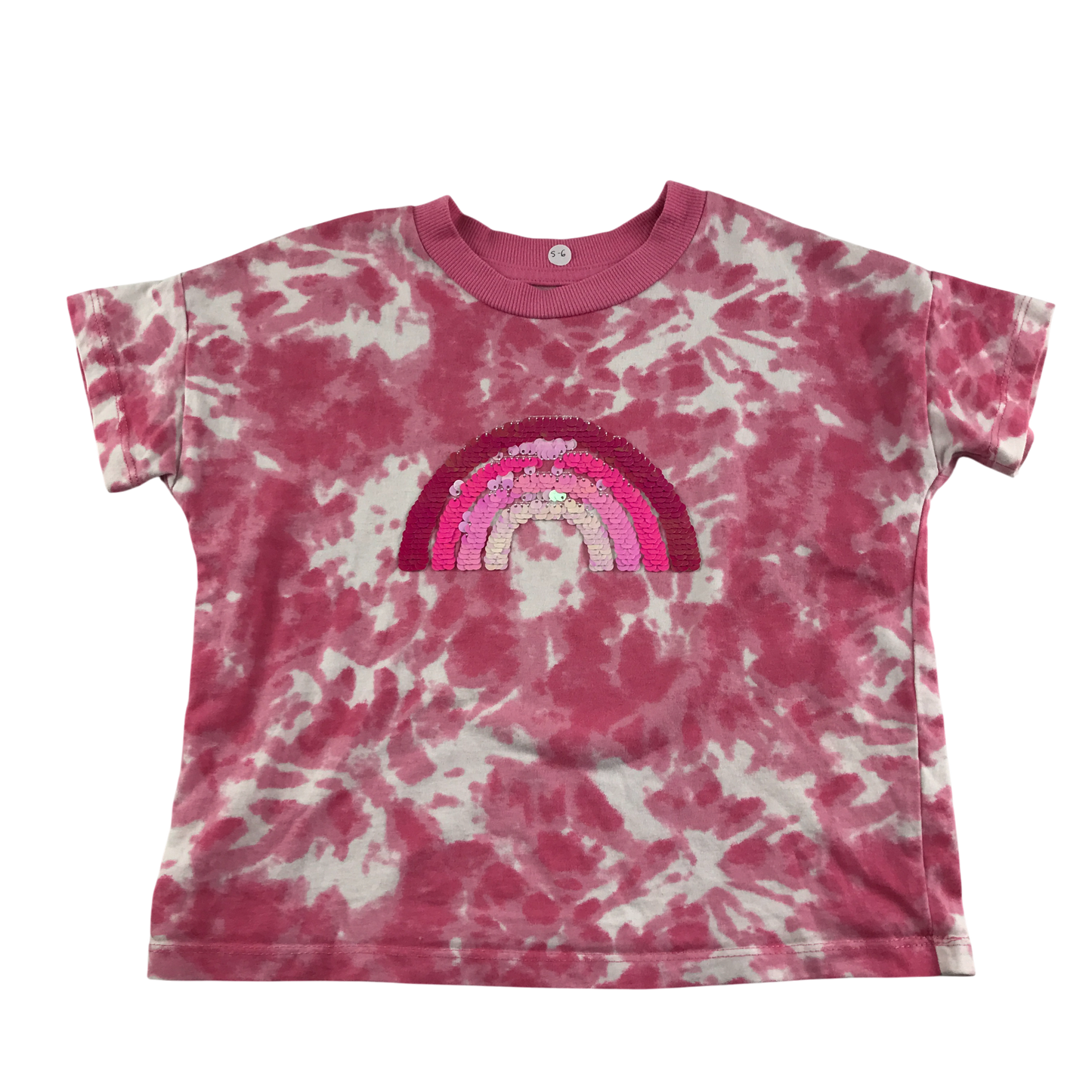 Nutmeg T-Shirt 5-6 Years Pink Flip Sequin Print Cotton