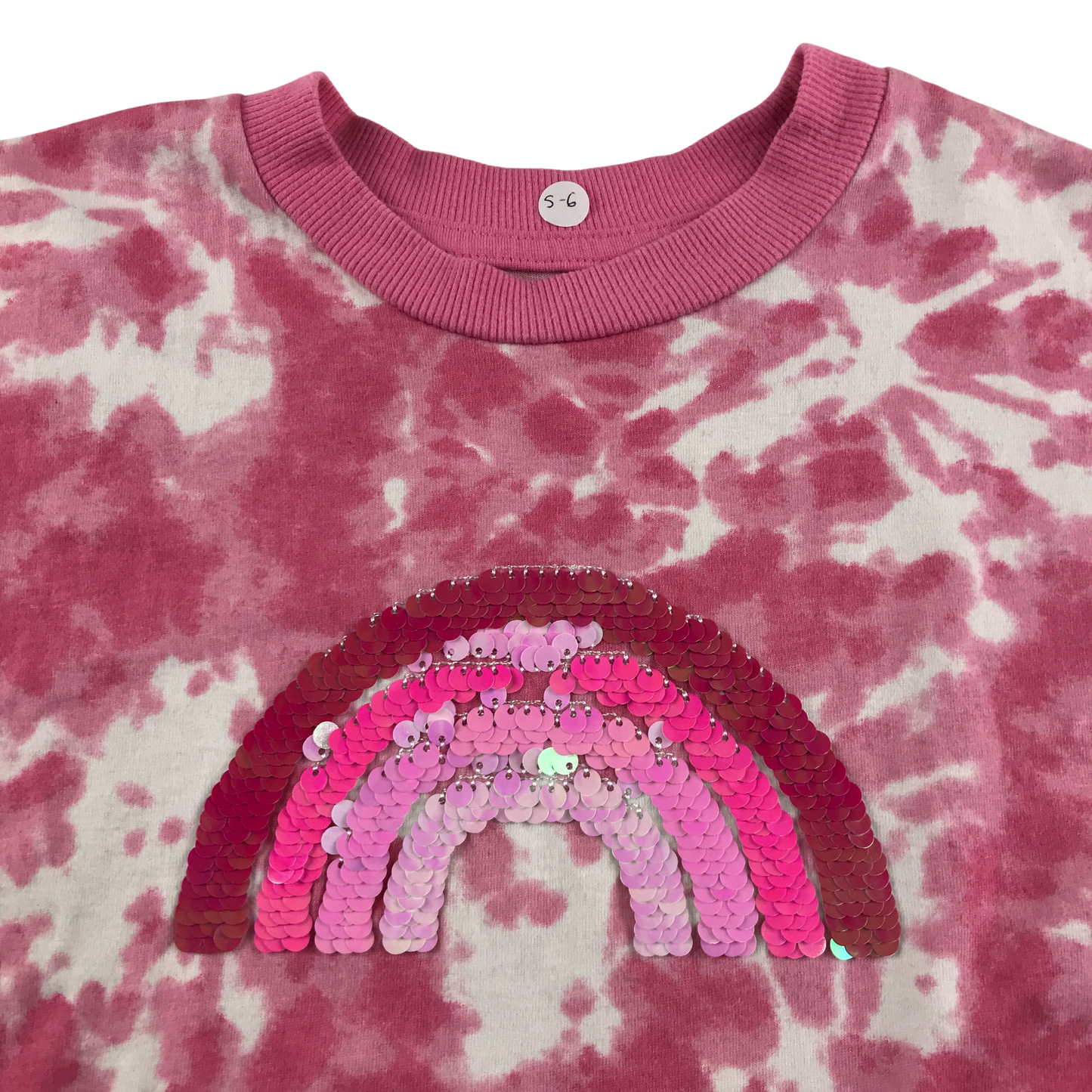 Nutmeg T-Shirt 5-6 Years Pink Flip Sequin Print Cotton