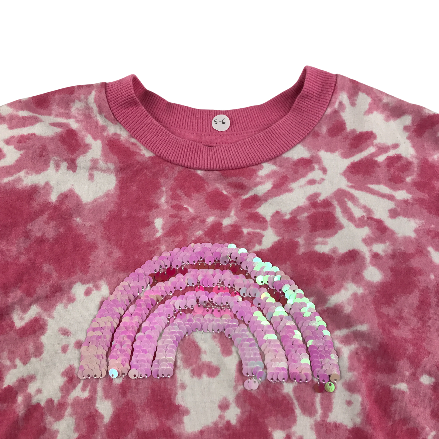 Nutmeg T-Shirt 5-6 Years Pink Flip Sequin Print Cotton