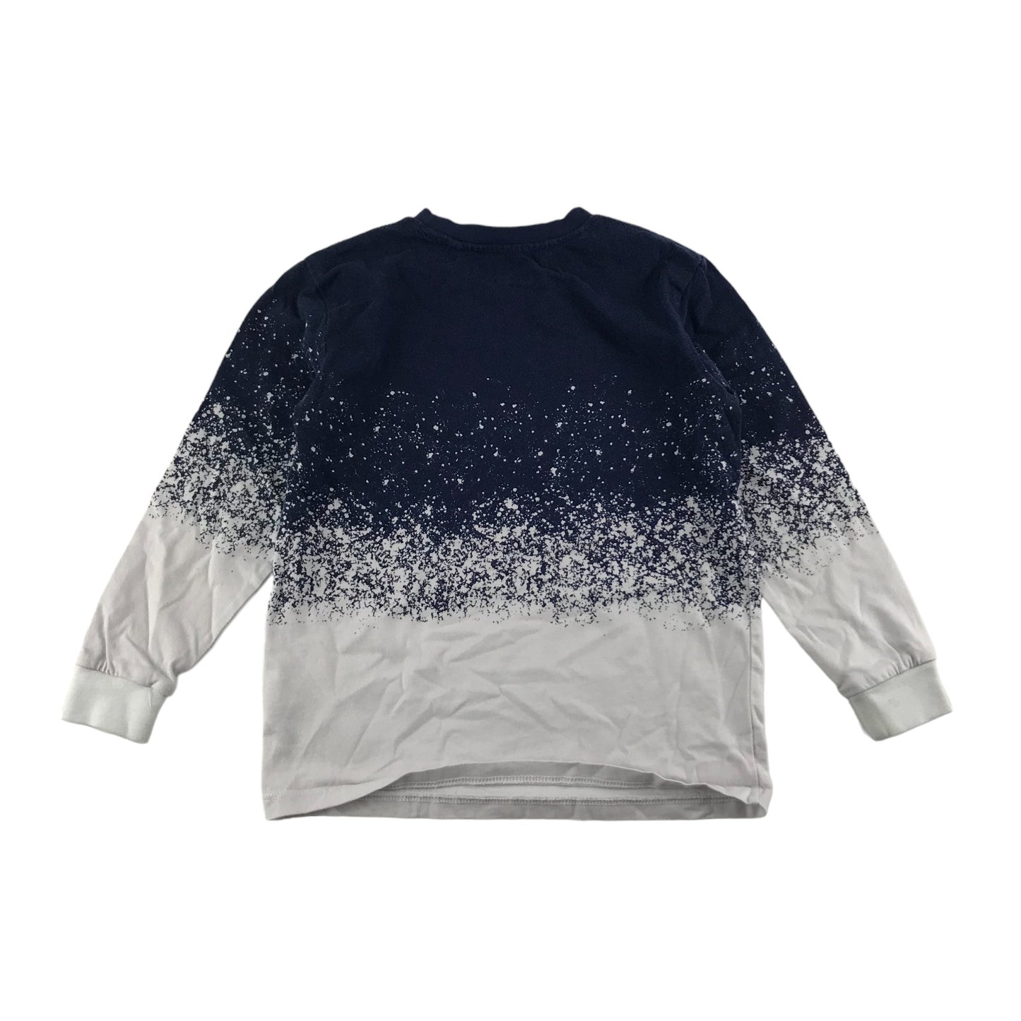 Next Christmas T-shirt Age 5 Navy White Sequin Santa Dabbing Graphic Long Sleeve