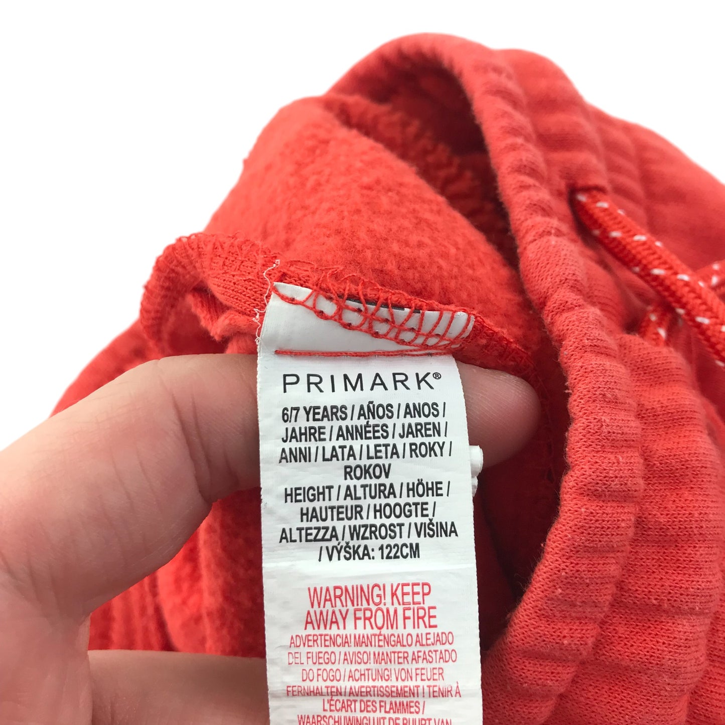 Primark shorts 6-7 years red plain jersey