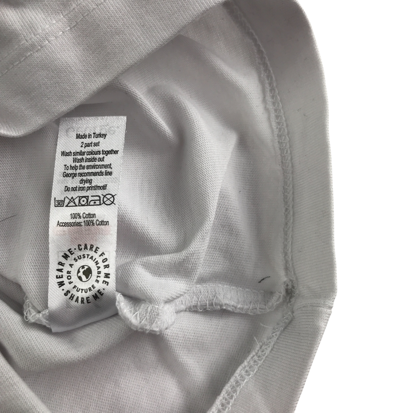 George T-Shirt 5-6 Years White Heart Print Cotton