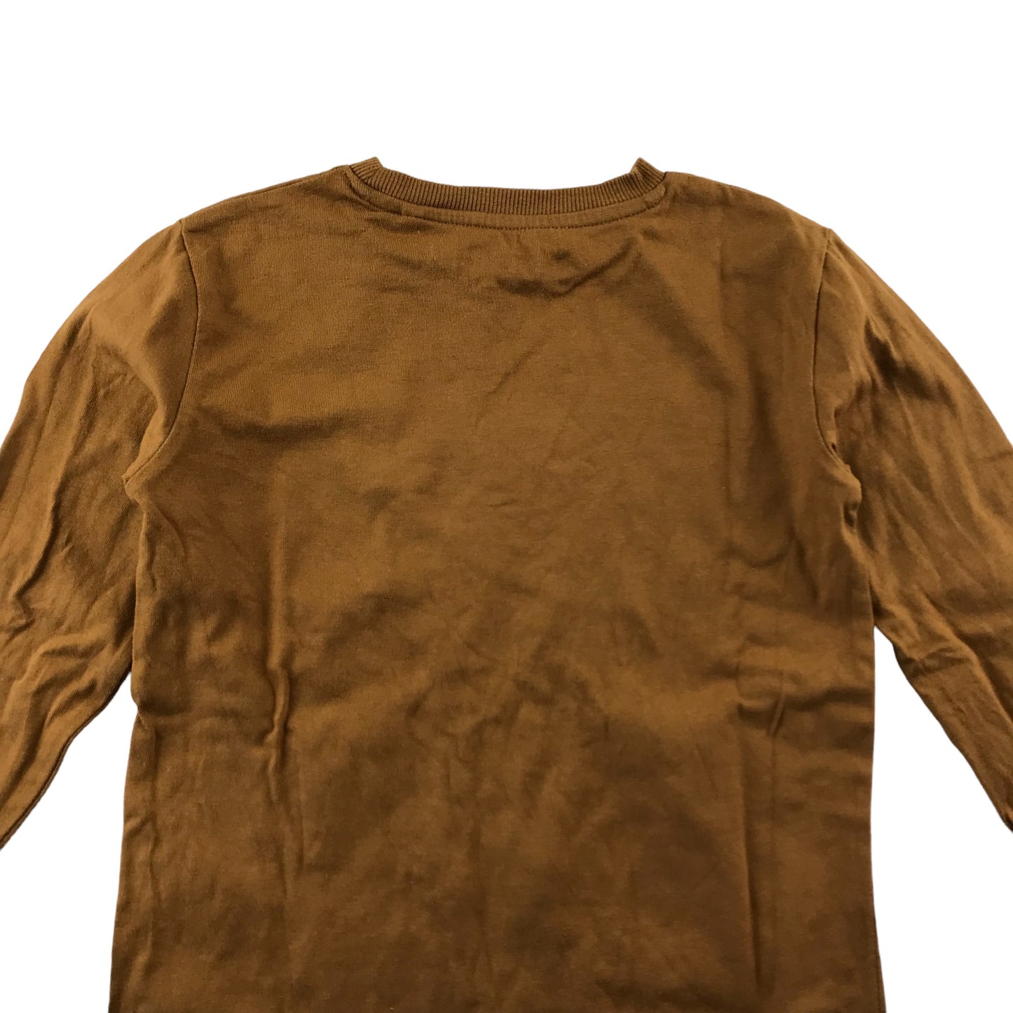 Next T-shirt Age 5-6 Mustard Yellow Brown Dinosaur Long Sleeve Cotton