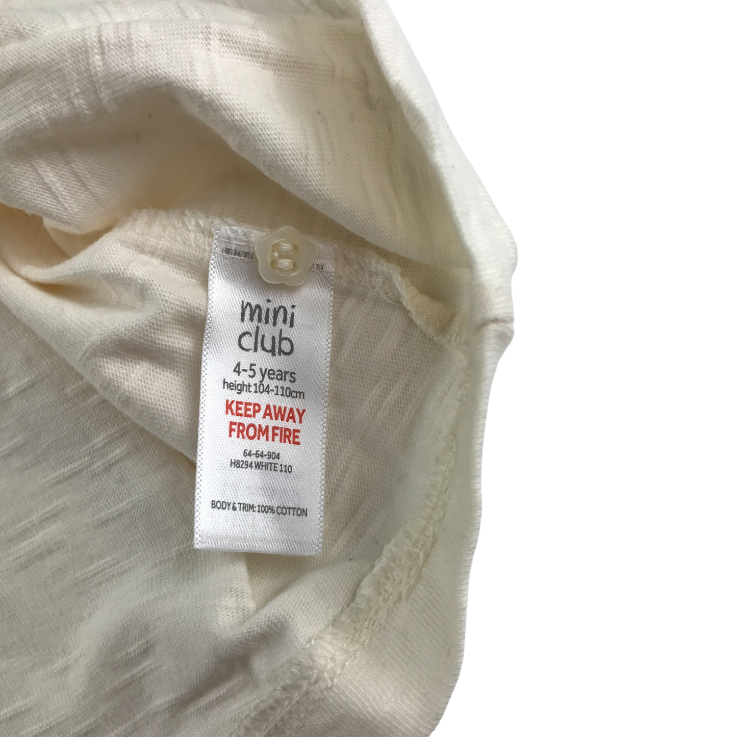 Mini Club Dress 4-5 Years White Cotton