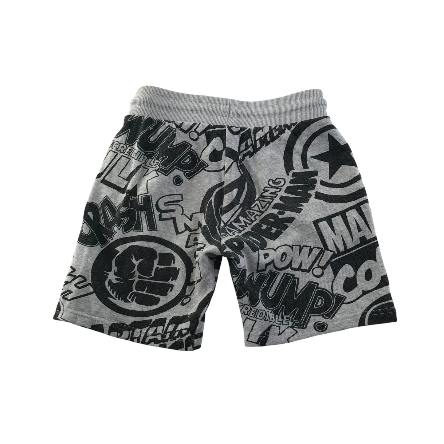 F&F shorts 6-7 years grey marvel graphic print design jersey cotton