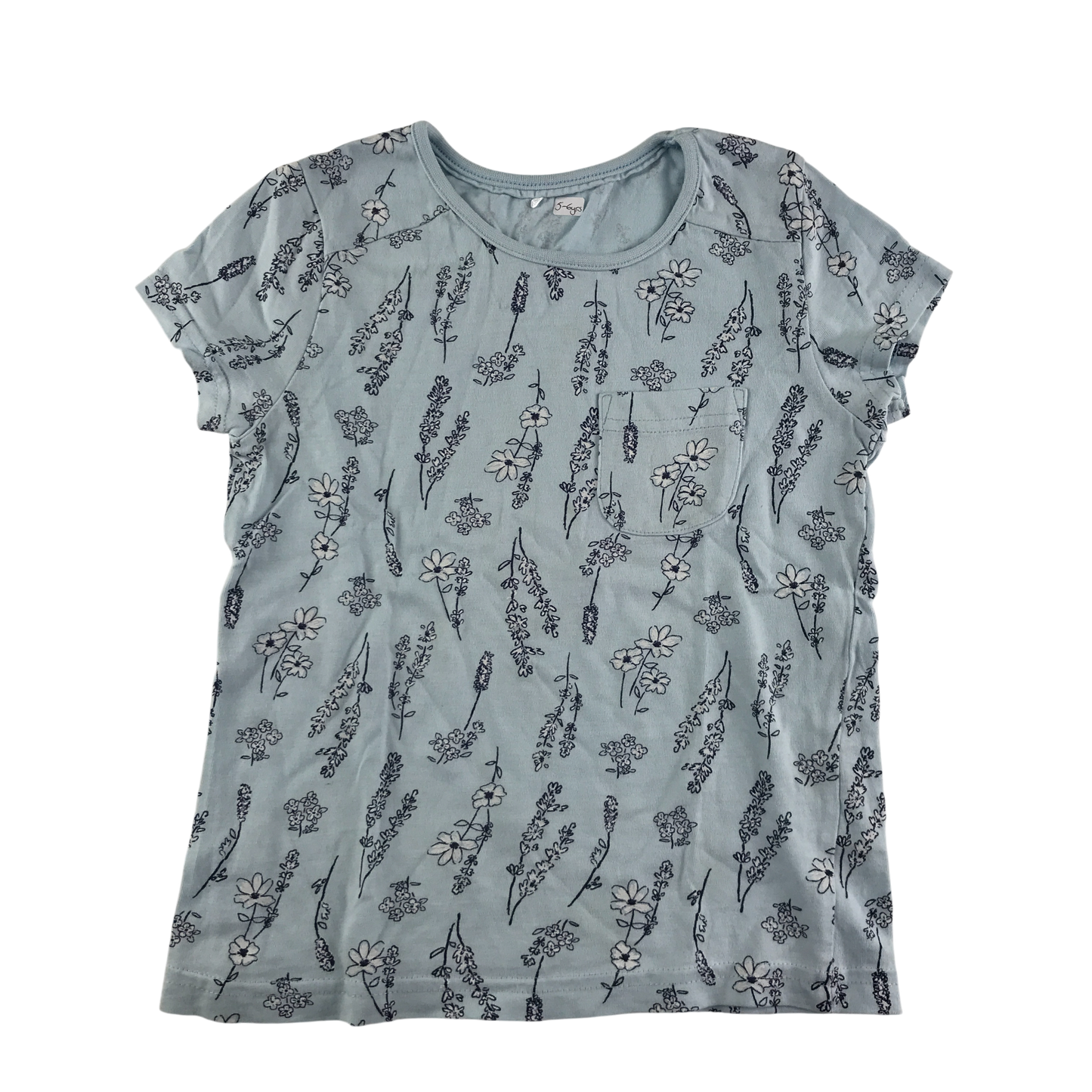 George T-Shirt 5-6 Years Light Blue Floral Pattern Cotton
