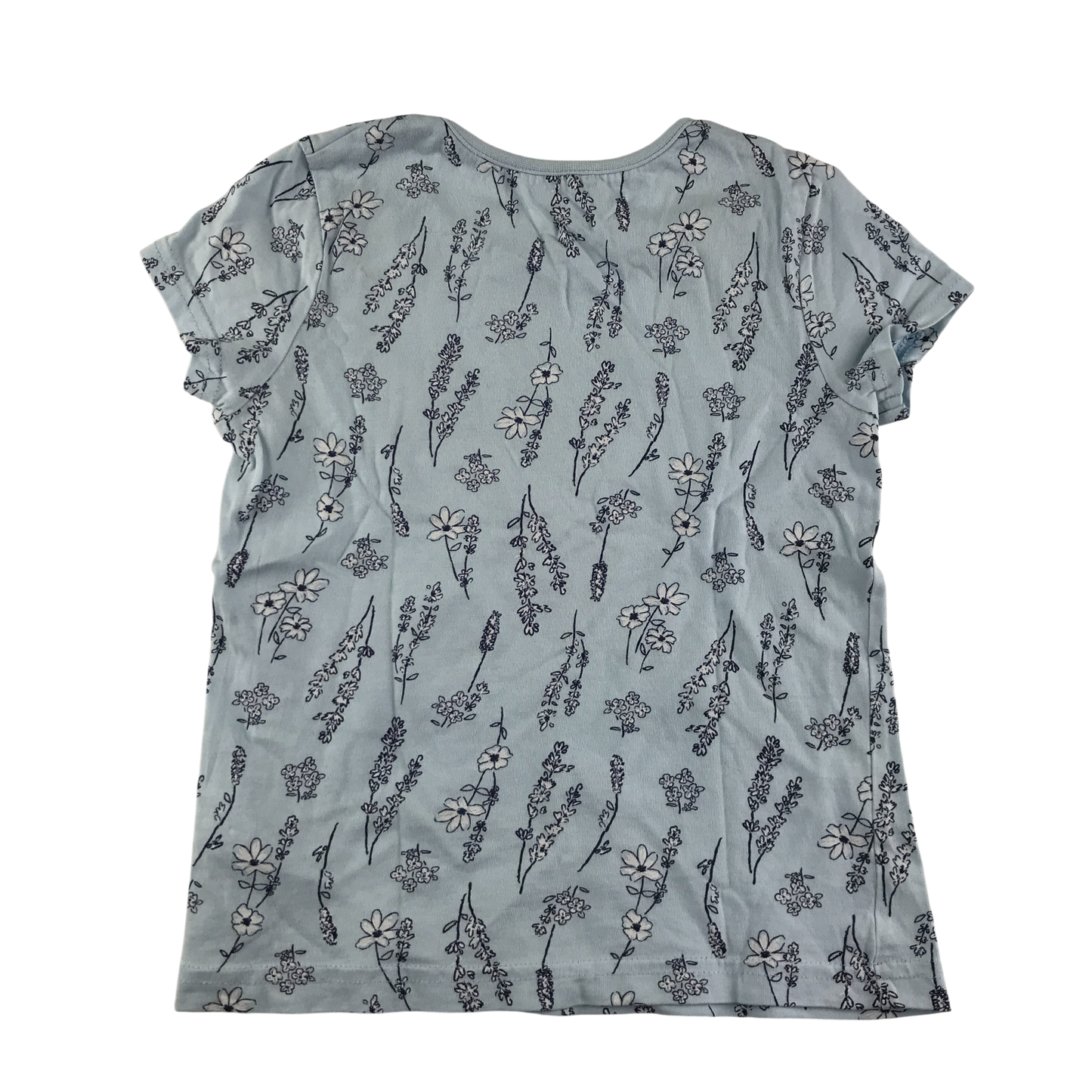 George T-Shirt 5-6 Years Light Blue Floral Pattern Cotton