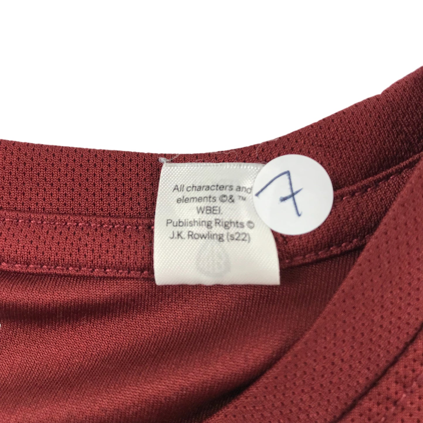 H&M Sport Top Age 7 Burgundy Hogwarts Short Sleeve