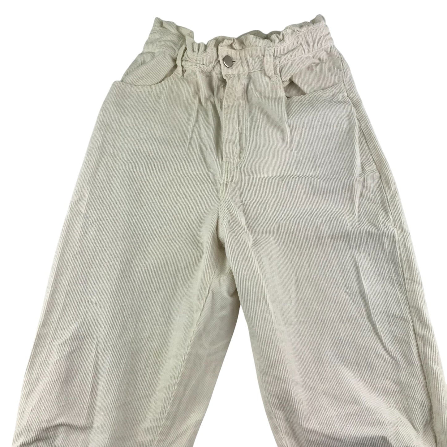 Zara trouser women's size EUR 34 white plain corduroy