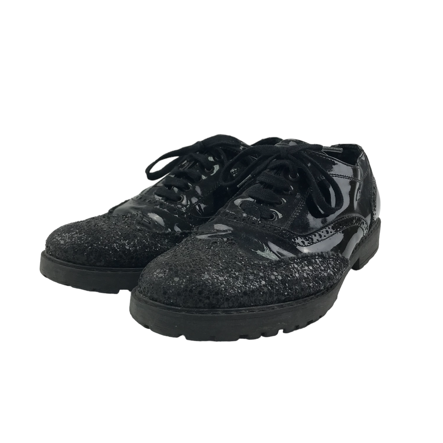 Black Glitter Tips Shoes Shoe Size 5 with Laces