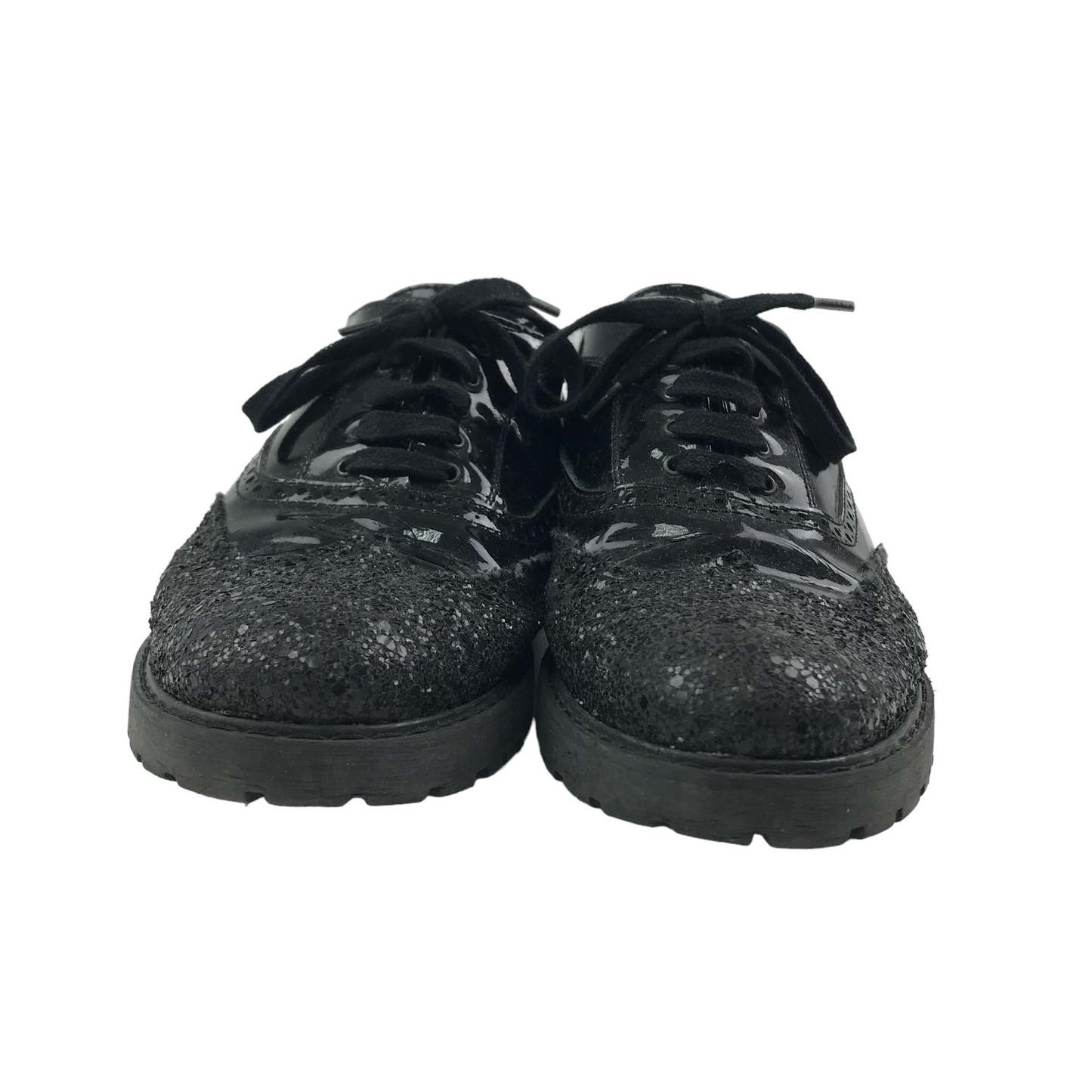 Black Glitter Tips Shoes Shoe Size 5 with Laces