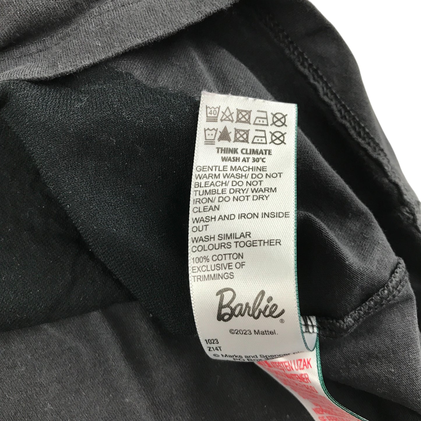 M&S T-Shirt 5-6 Years Grey Charcoal Sequin Text Design