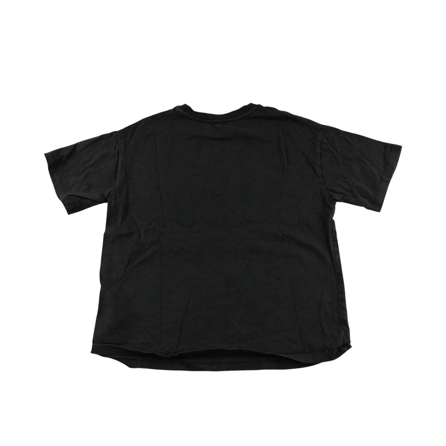 M&S T-Shirt 5-6 Years Grey Charcoal Sequin Text Design