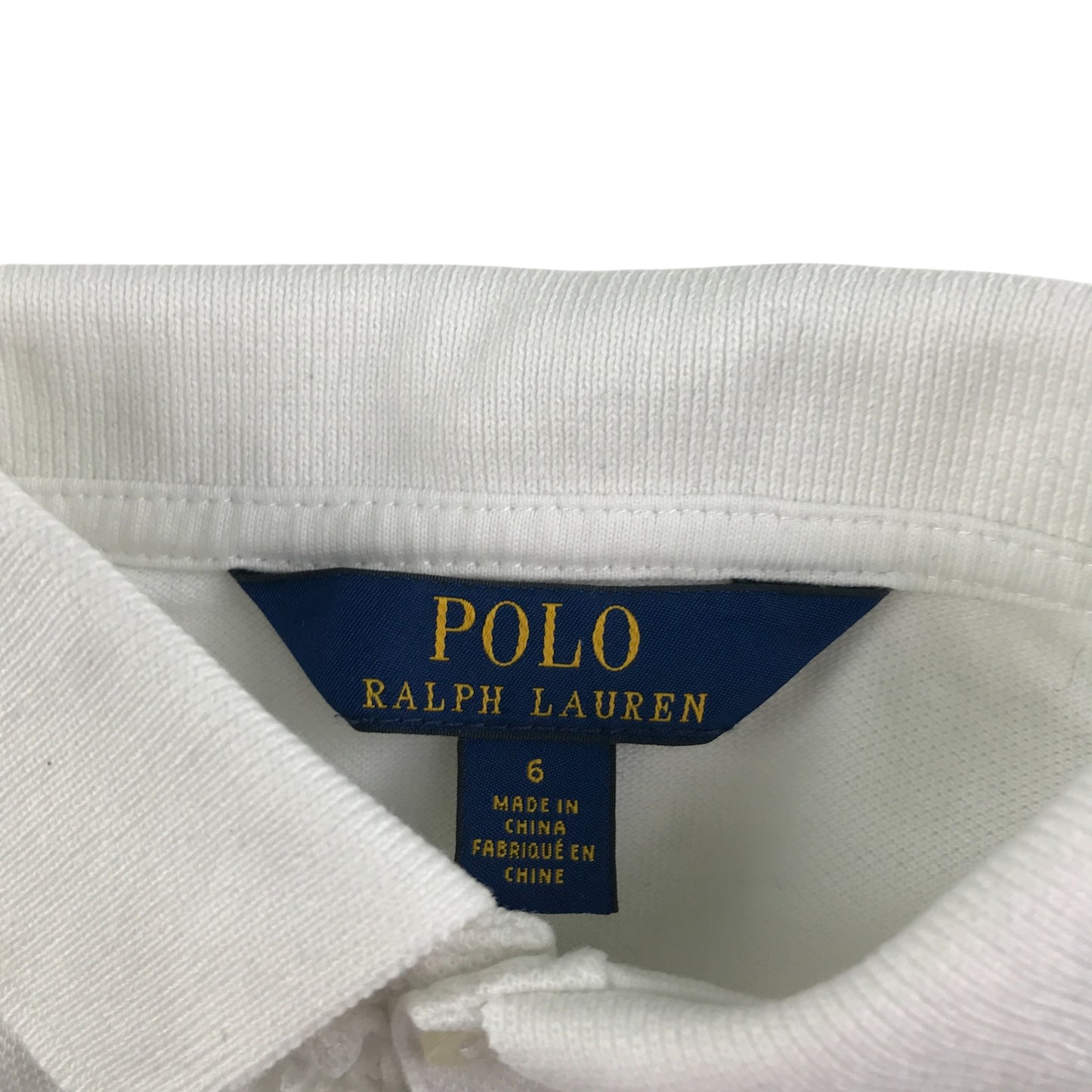 Ralph Lauren Polo Shirt 5-6 Years White with Frilled Collar and Pink Embroidered Logo Cotton