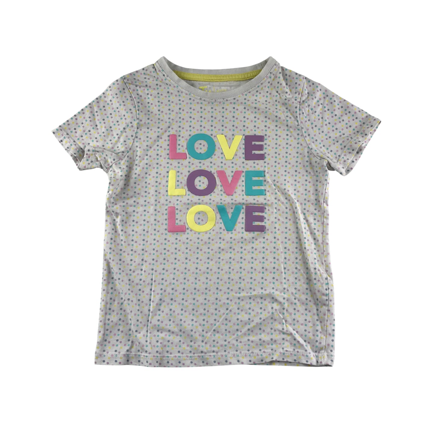Tu T-Shirt 6-7 Years White with Multicoloured Dot Print