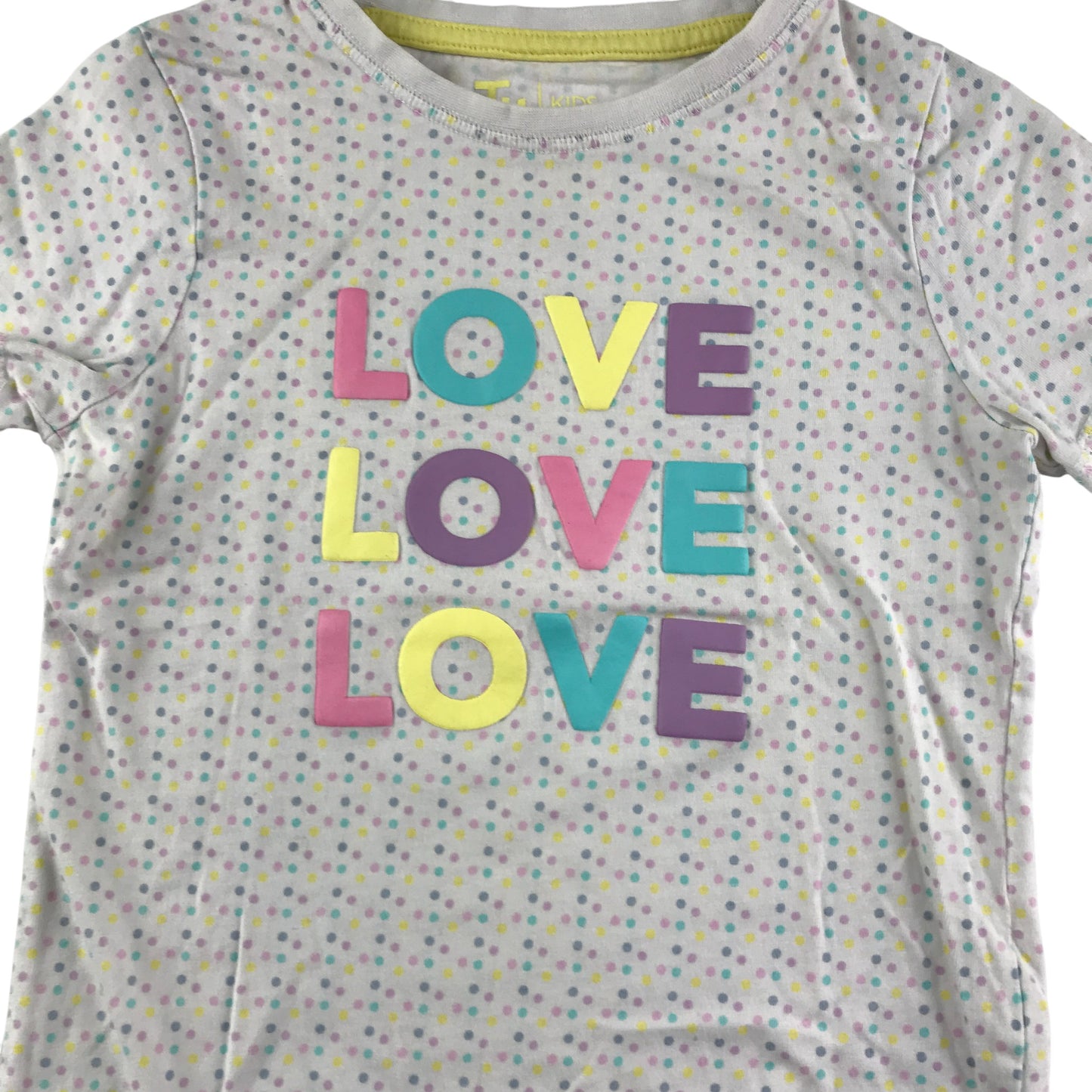 Tu T-Shirt 6-7 Years White with Multicoloured Dot Print