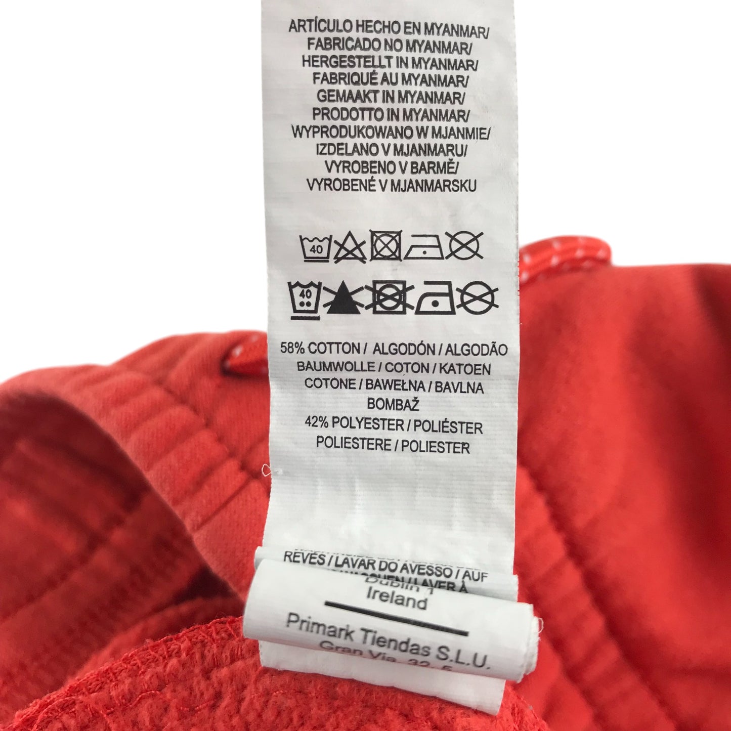 Primark shorts 7-8 years red plain jersey