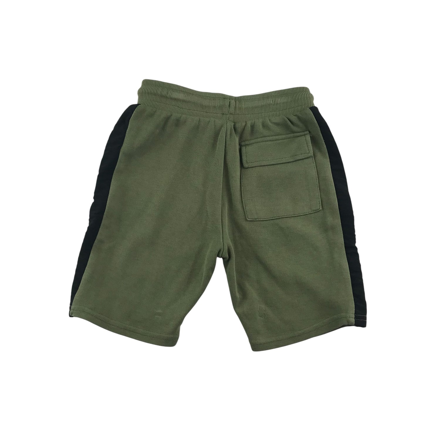 M&S shorts 7-8 years khaki with black strip both sides jersey material