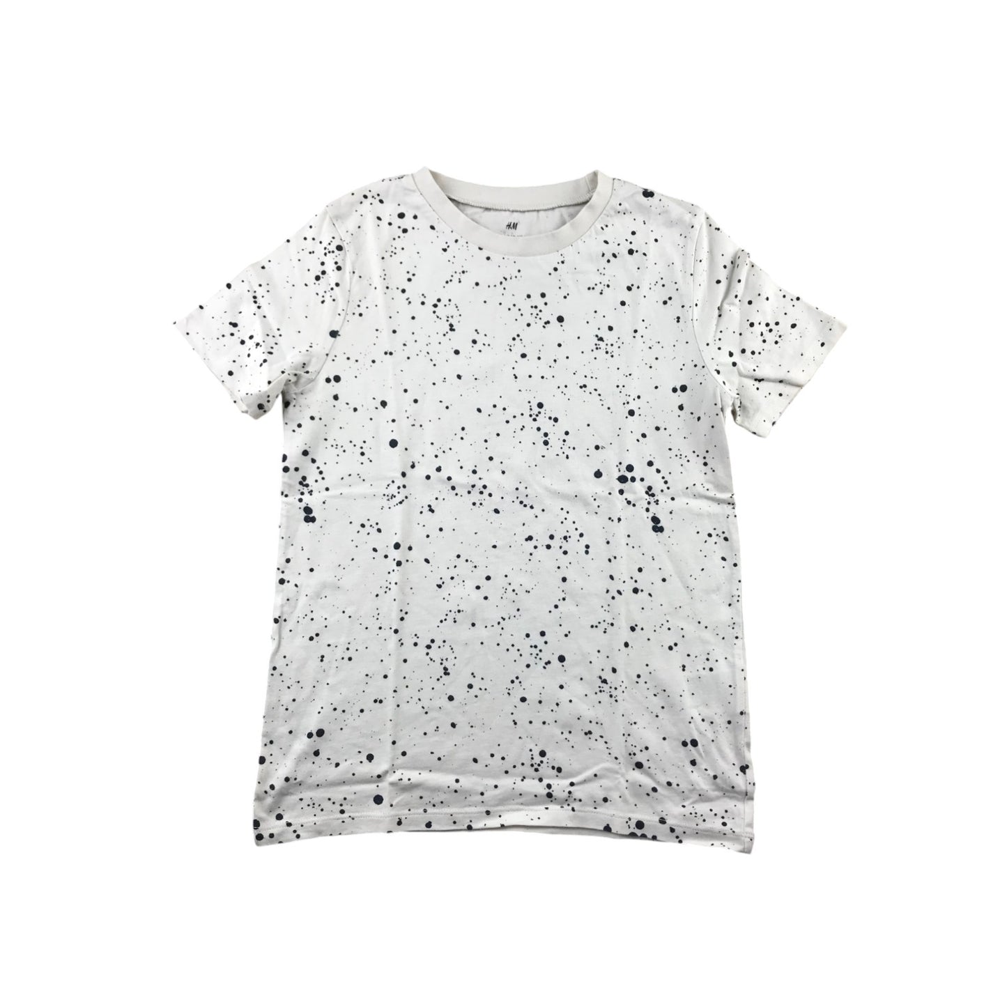 H&M t-shirt 8-10 years light sand colour splash pattern
