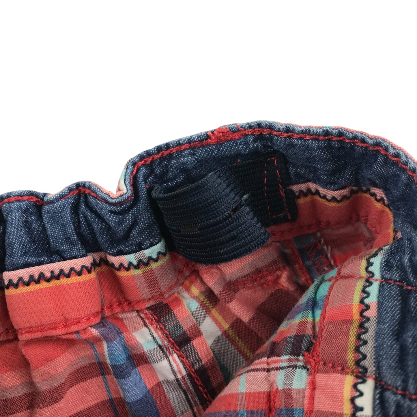 Next shorts 7-8 years red checked cargo style cotton