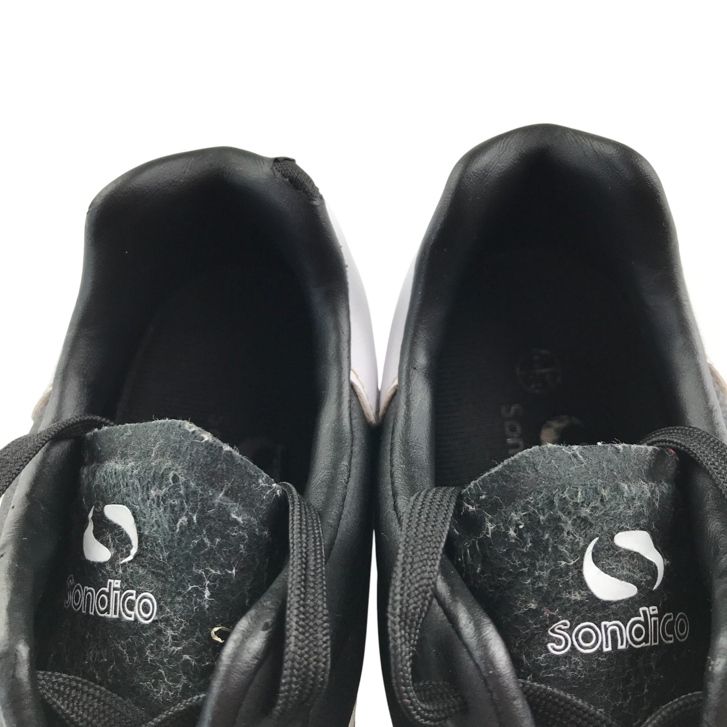 Decathlon Sondico football boots shoe size UK 3 black and white plastic moulded studs