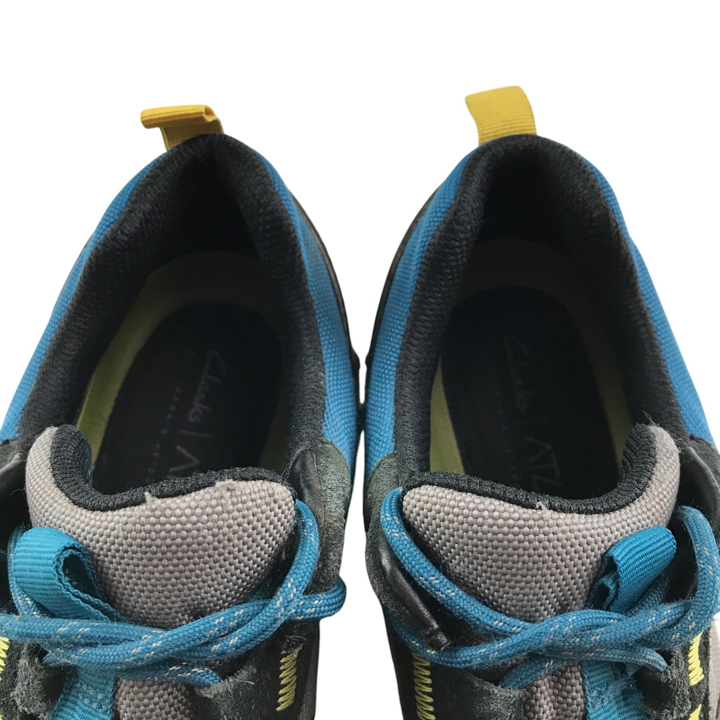 Clarks walking trainers shoe size 8.5 blue grey panelled with laces