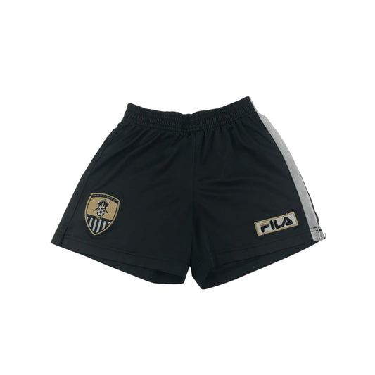 Fila Notts County FC Football Shorts Age 6 Black Elasticated Waistband