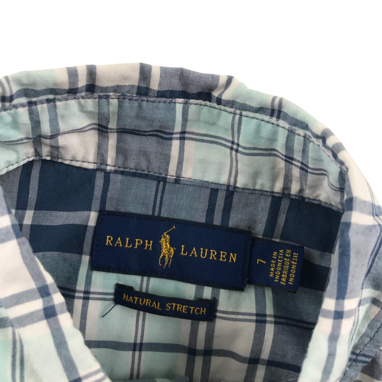 Ralph Lauren shirt 6-7 years blue check pattern long sleeve cotton