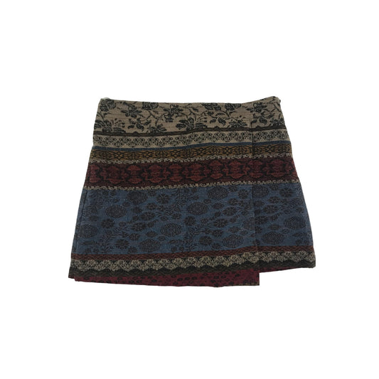 Zara Skirt Age 5-6 Brown and burgundy Knit Pattern