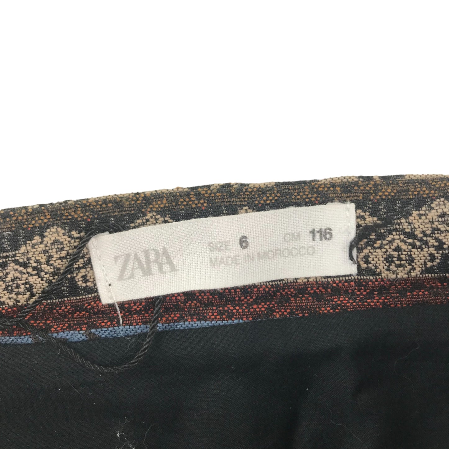Zara Skirt Age 5-6 Brown and burgundy Knit Pattern
